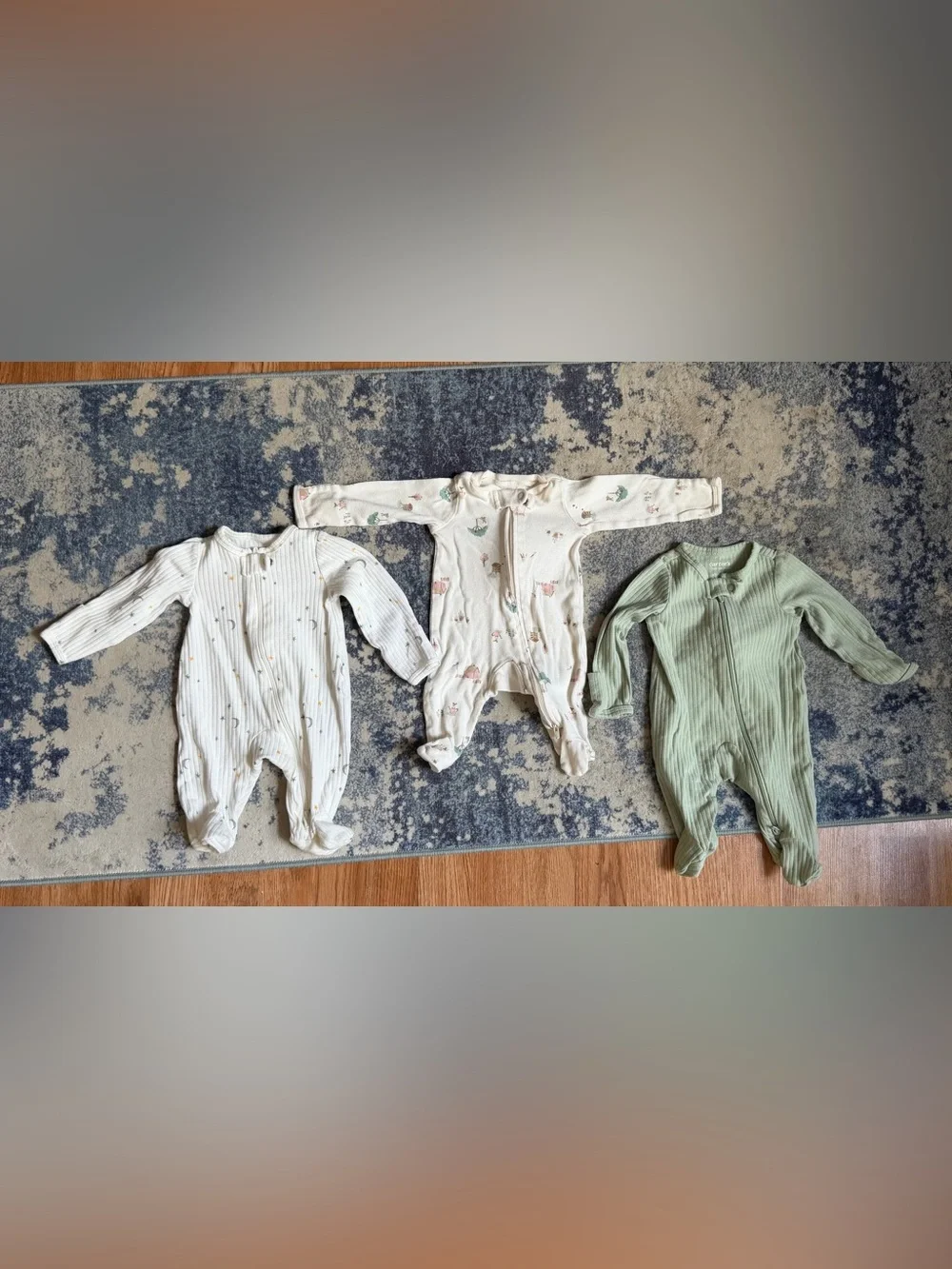 Baby One-Piece Footed Sleepsuits- lot of 4